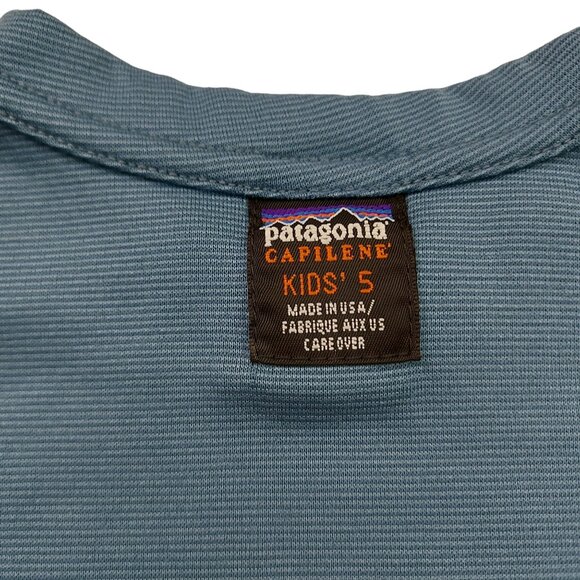Patagonia Capilene Base Layer Kids Small Green Long Sleeve Crew Neck - Picture 8 of 9